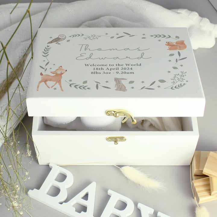 Personalised Woodland Animal Wooden Keepsake Box – alternative view