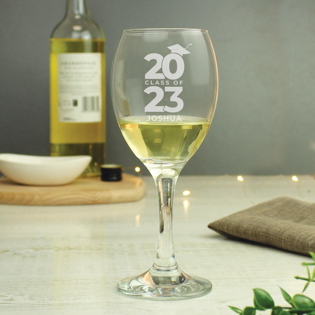 Personalised Class of Graduation Wine Glass, The Personal Shop, personalised gifts
