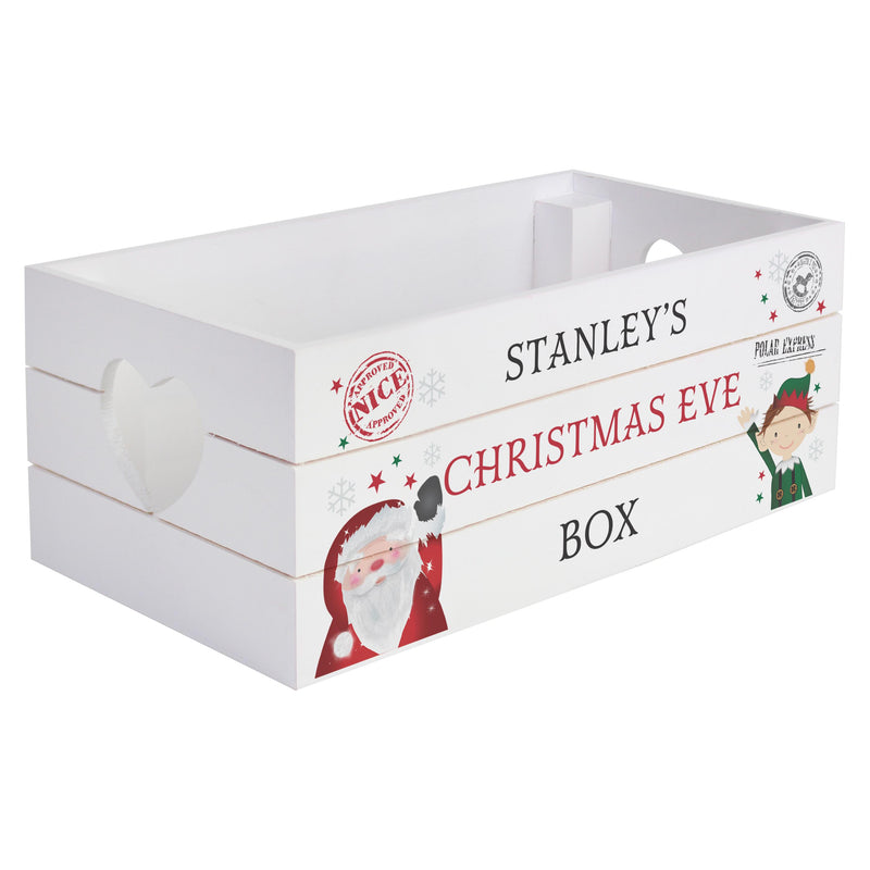 Personalised Christmas White Wooden Crate