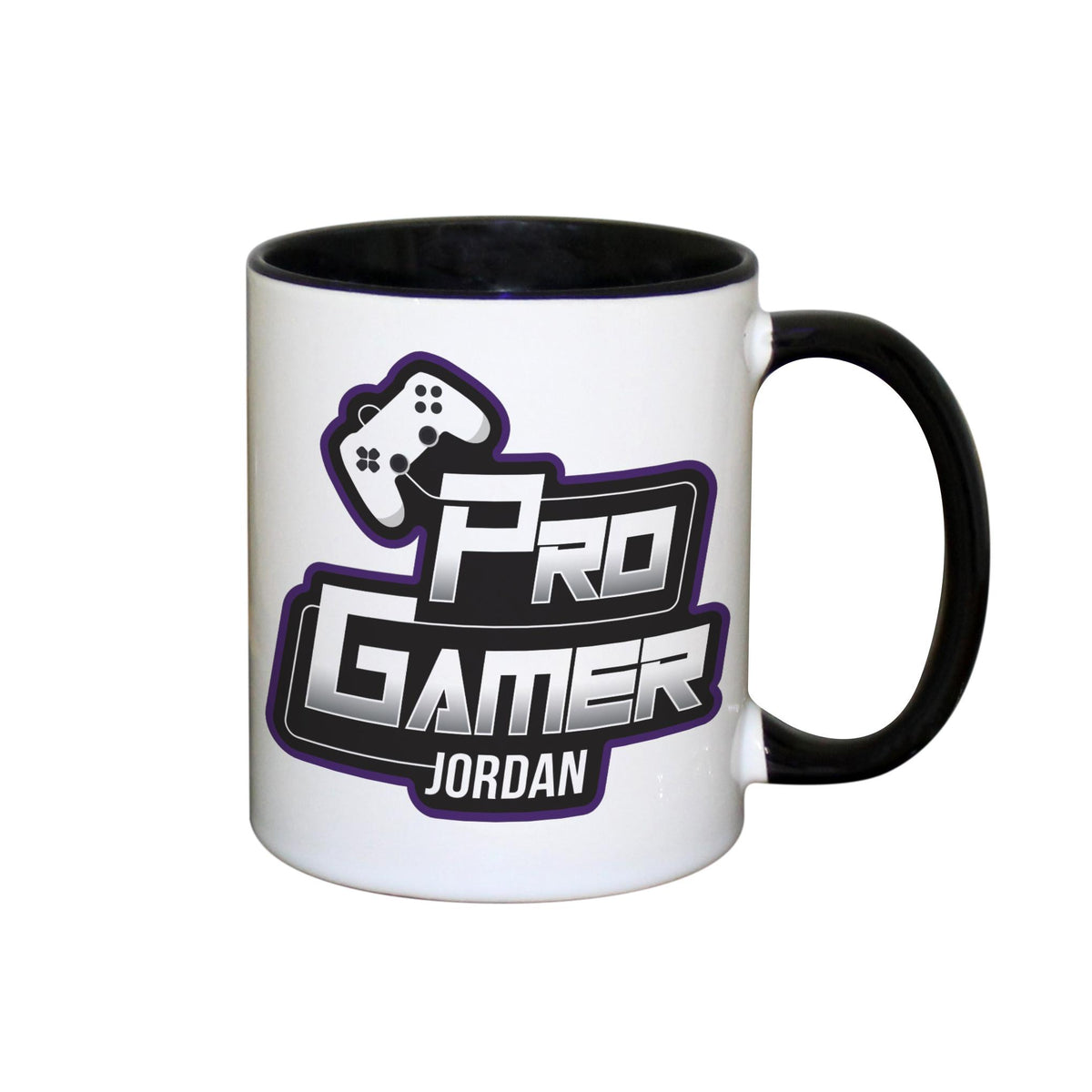 Personalised Pro Gamer Black Handled Mug, The Personal Shop, personalised gifts