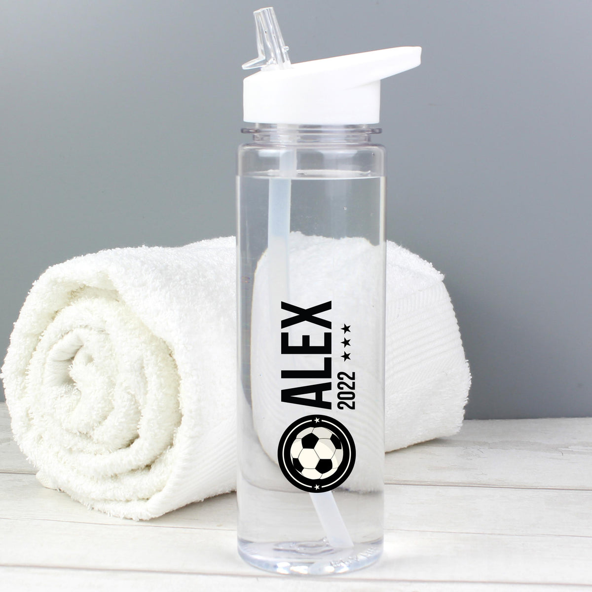 Personalised Football Badge Water Bottle – alternative view