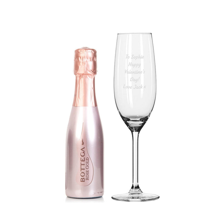 Personalised Flute &amp; Mini Rose Bottega Prosecco Set – alternative view