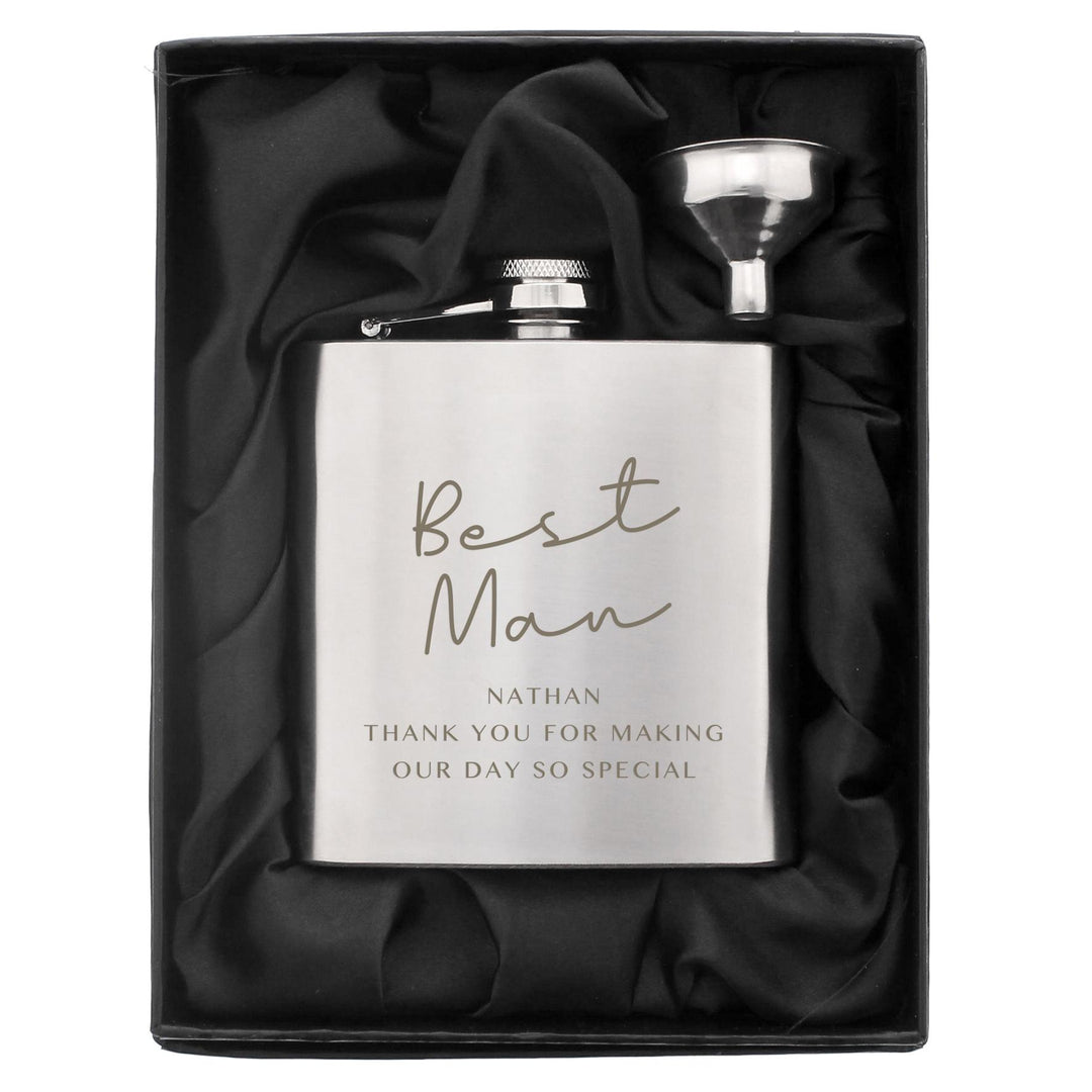 Personalised Message Wedding Party Hip Flask – alternative view
