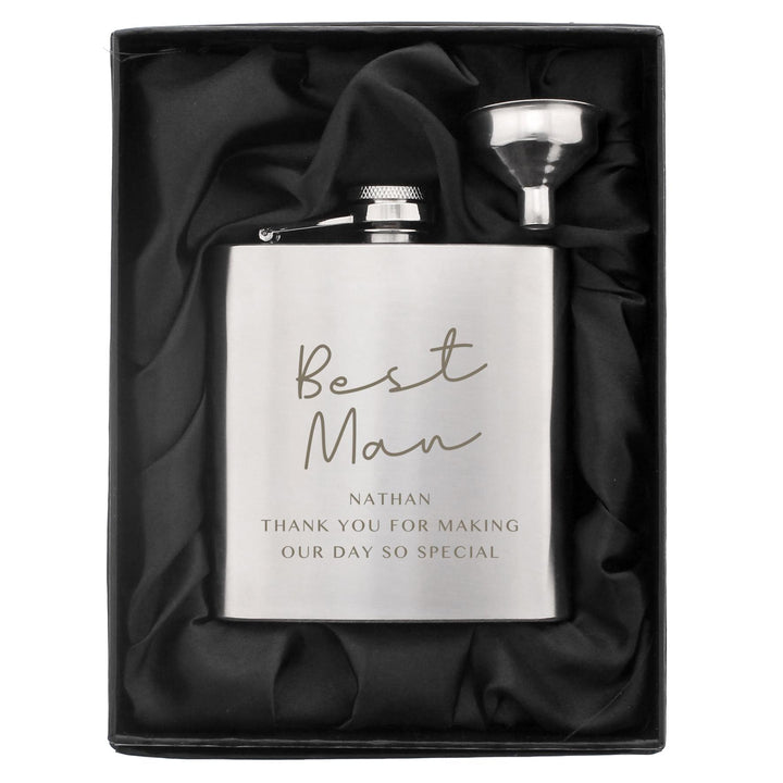 Personalised Message Wedding Party Hip Flask – alternative view