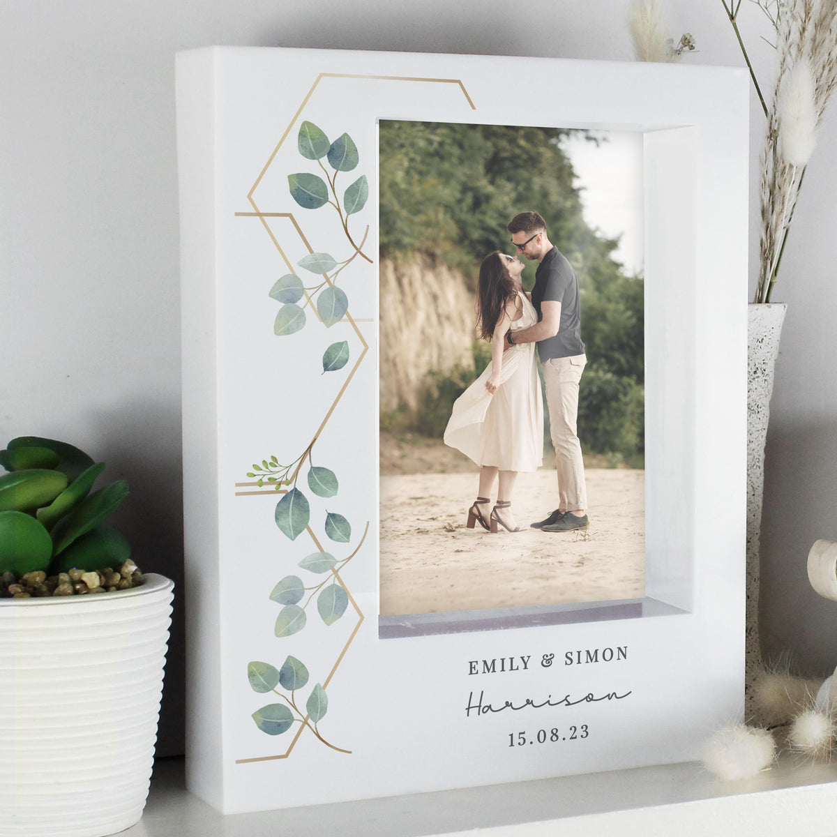 Personalised Botanical 6x4 Box Photo Frame – alternative view