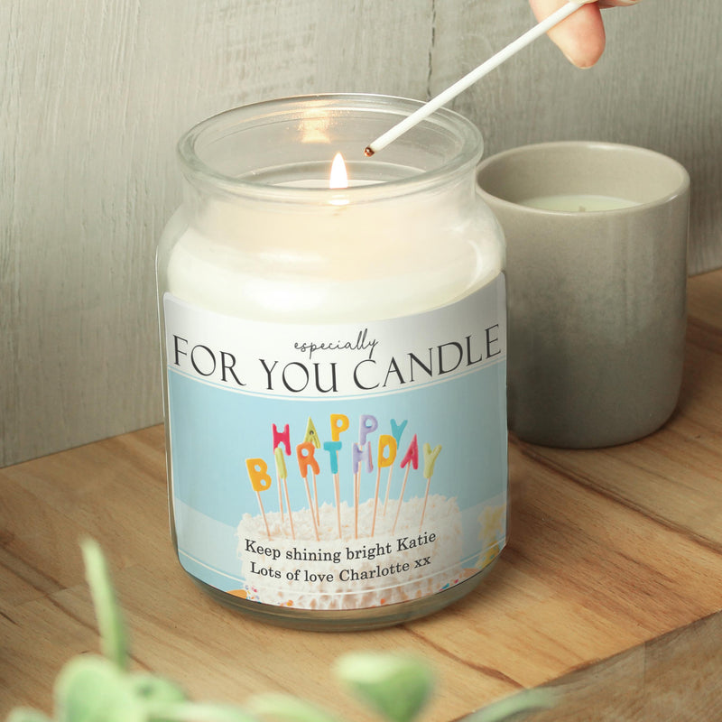 Personalised Happy Birthday Large Scented Jar Candle