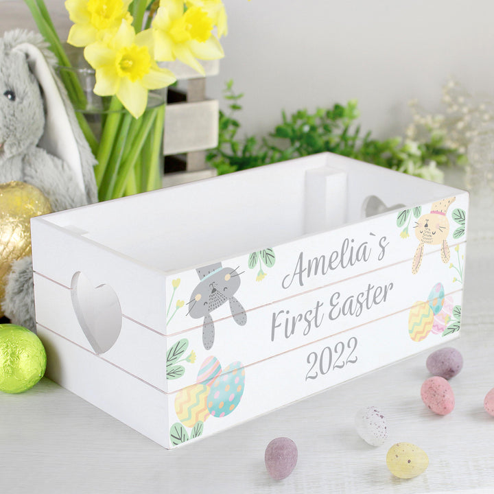 Personalised Easter White Wooden Crate – alternative view