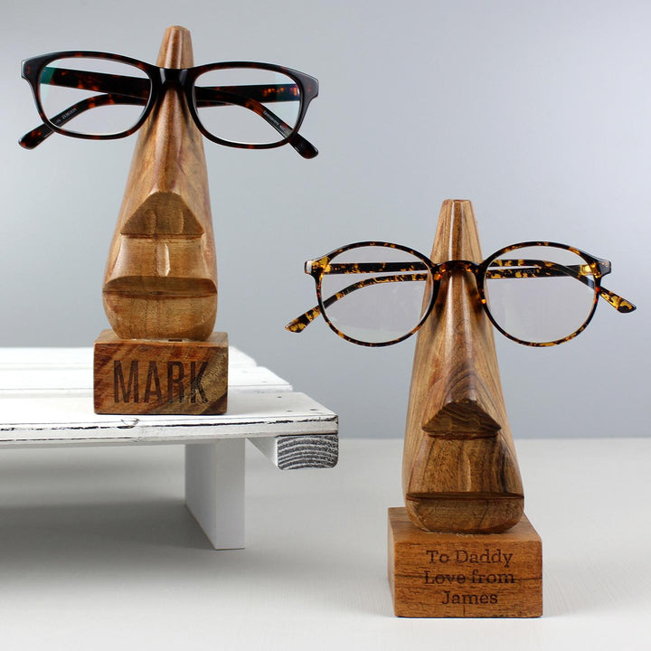 Personalised Wooden Nose-Shaped Glasses Holder, The Personal Shop, personalised gifts