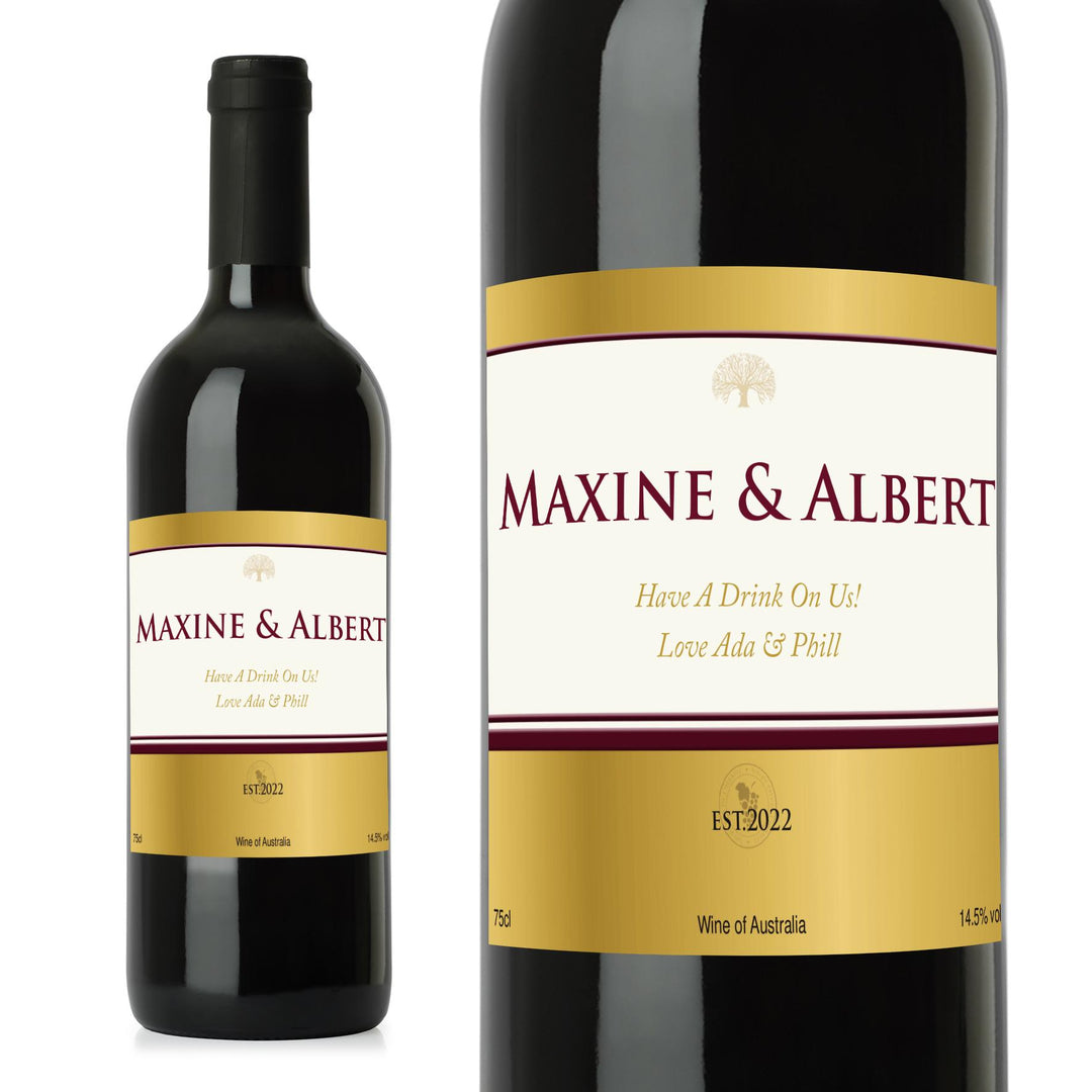Personalised Gold Label Red Wine – alternative view