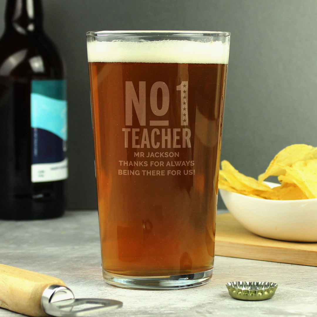Personalised No. 1 Pint Glass – alternative view