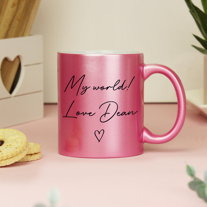 Personalised Pink Glitter Mug – alternative view