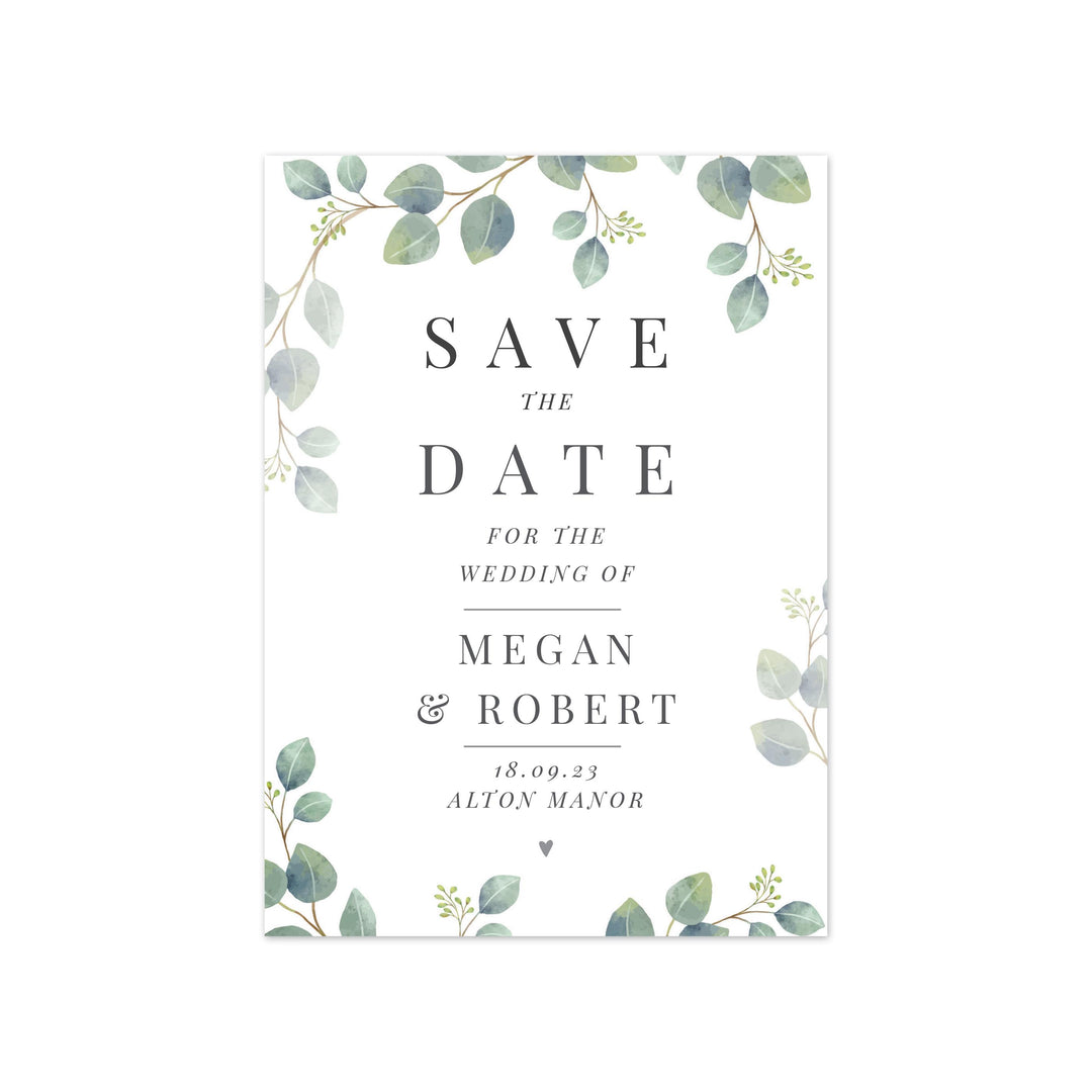 Personalised Botanical Save the Date Pack of 36 – alternative view
