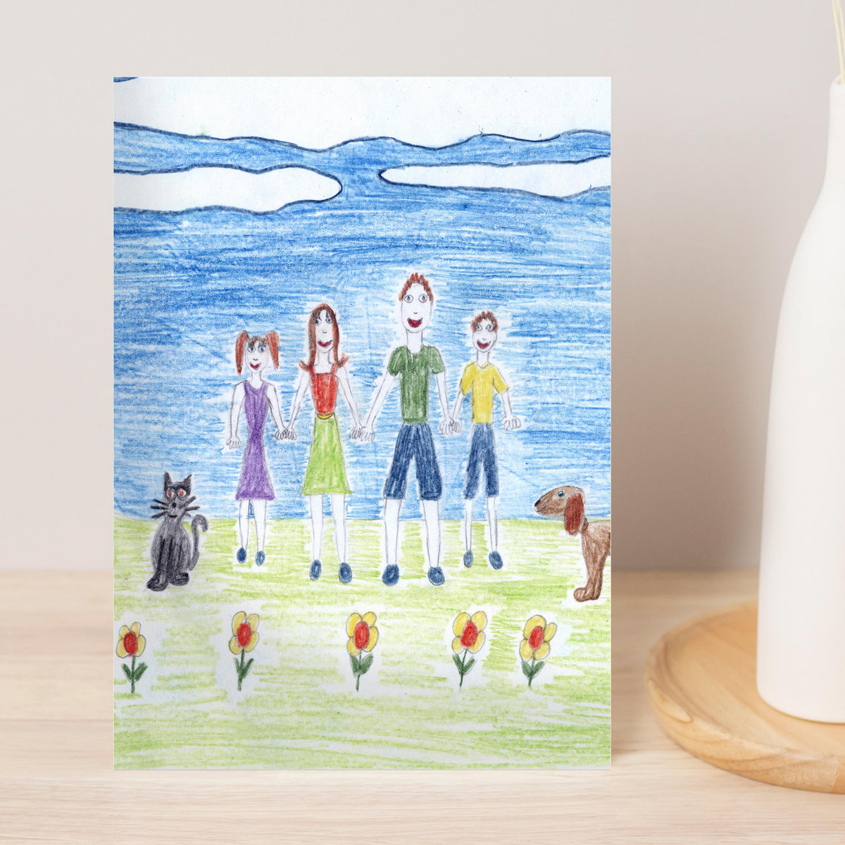 Personalised Childrens Drawing Photo Upload Card - alternative view