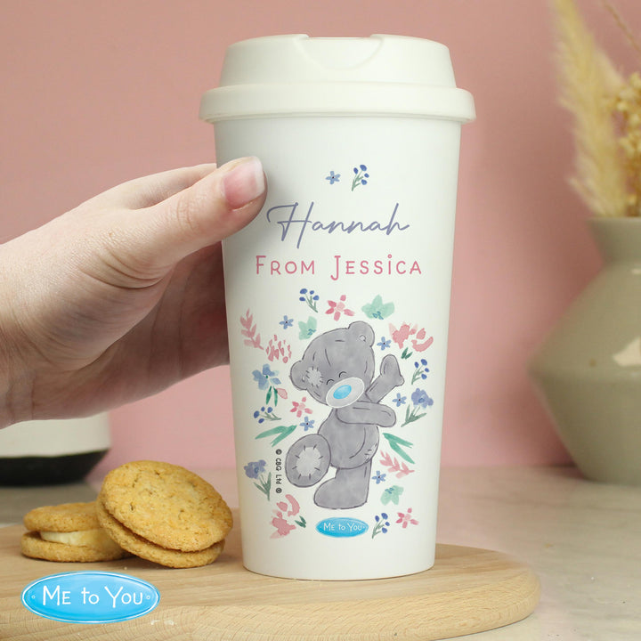 Personalised Me To You Floral Insulated Reusable Eco Travel Cup - alternative view