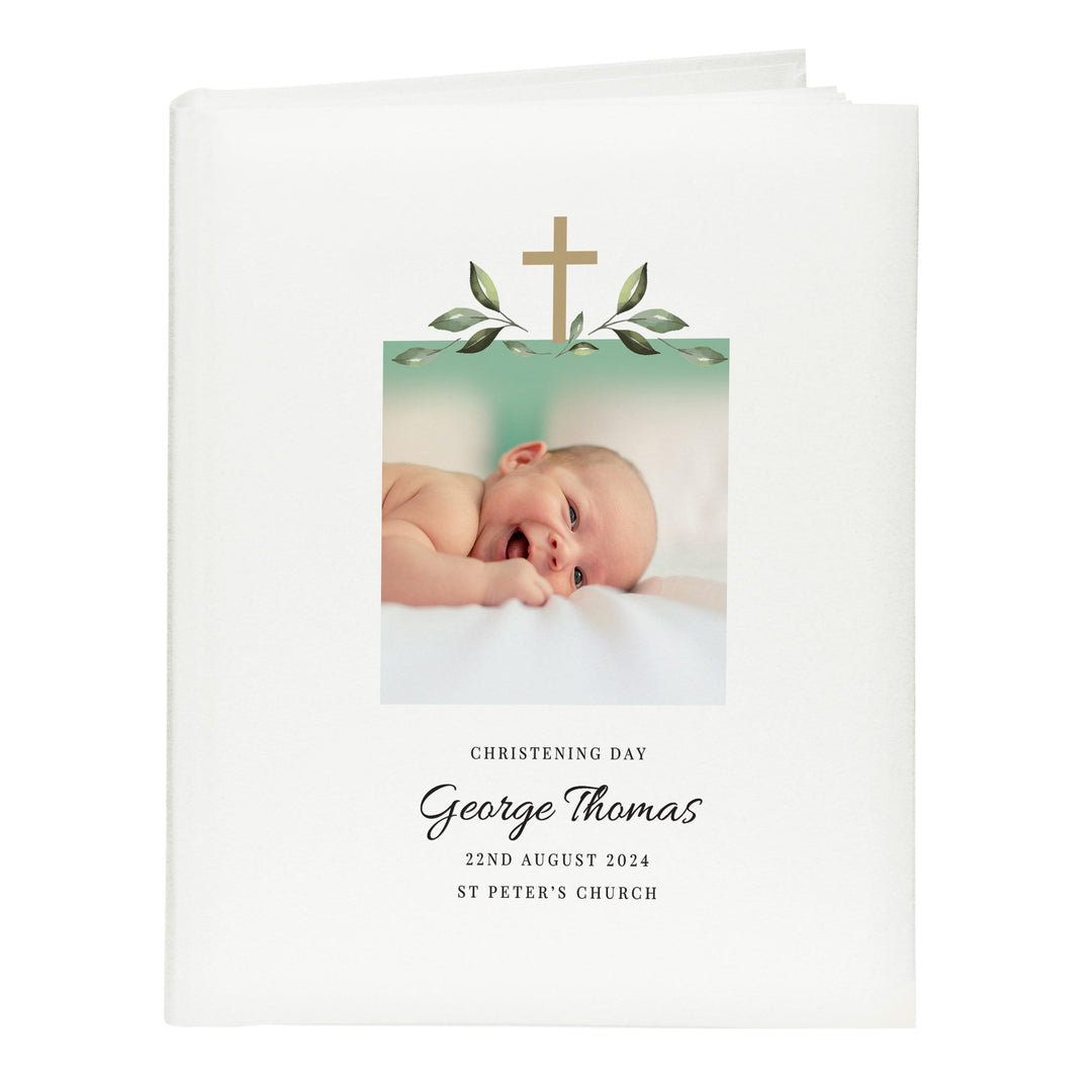 Personalised Christening Photo Upload Traditional Photo Album – alternative view
