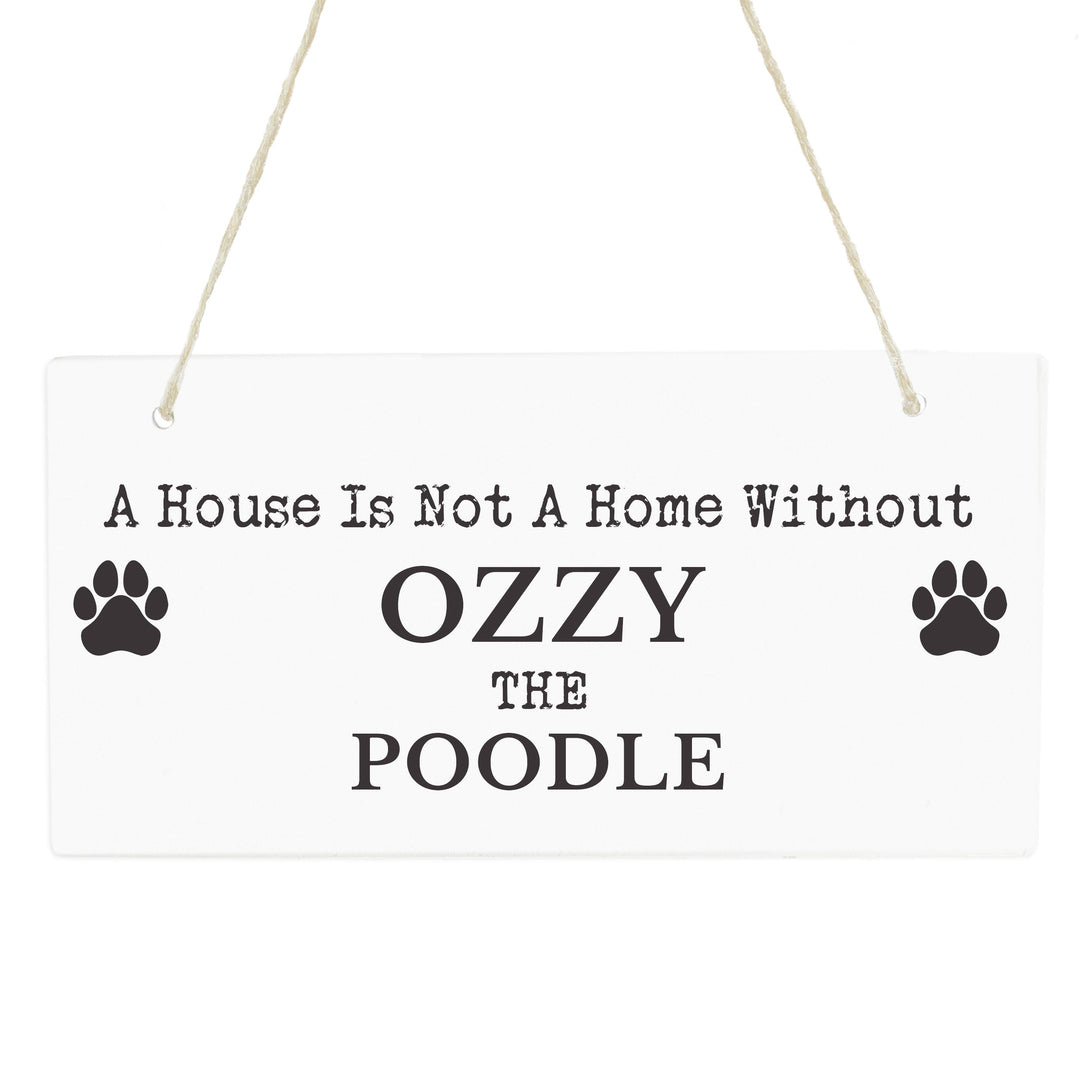 Personalised Paw Print Dog Breed Wooden Sign – alternative view