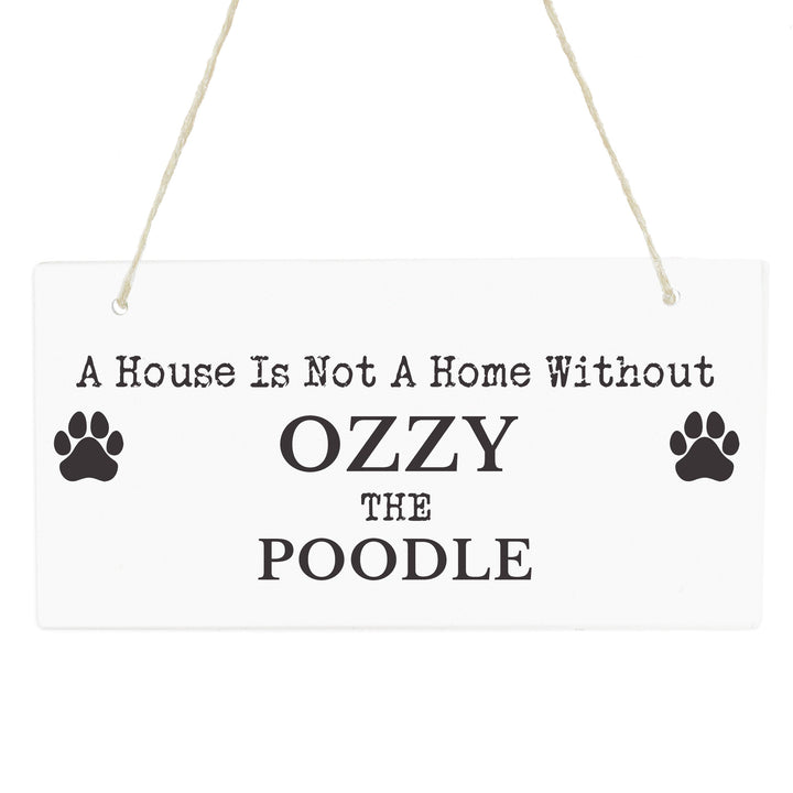 Personalised Paw Print Dog Breed Wooden Sign – alternative view