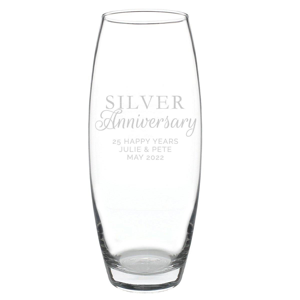 Personalised 'Silver Anniversary' Bullet Vase – alternative view