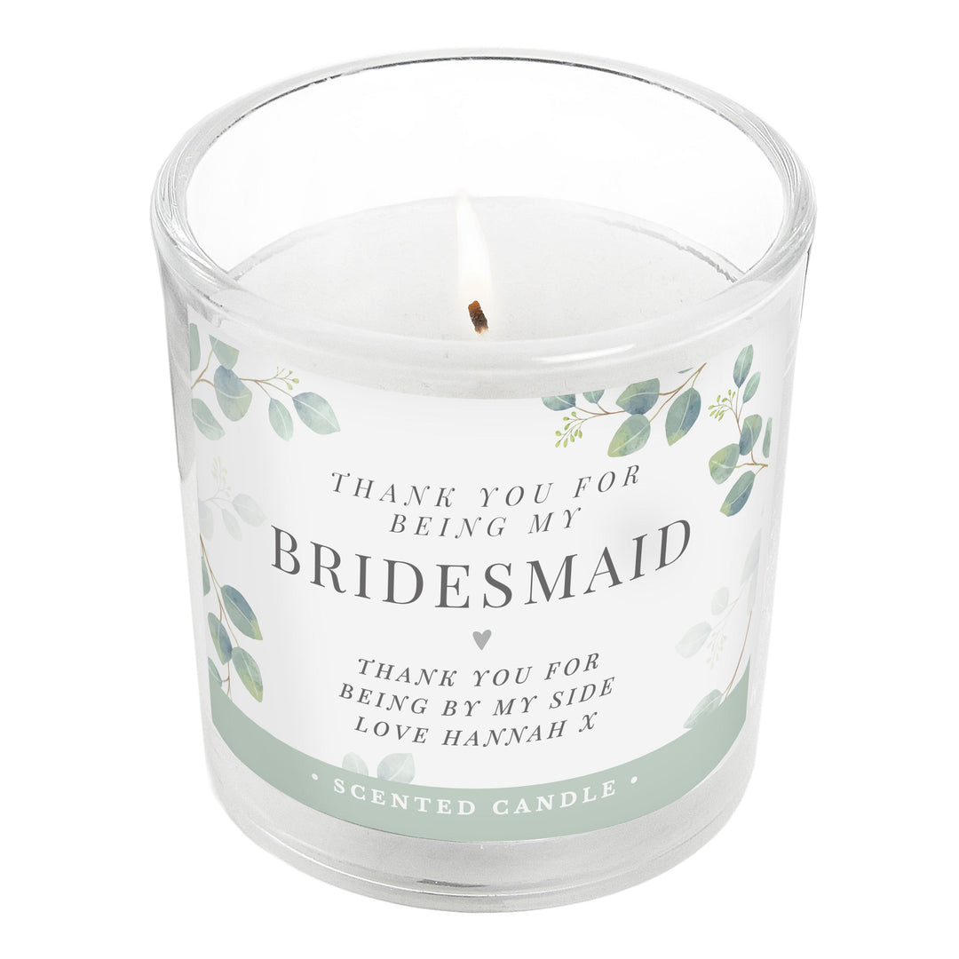 Personalised Botanical Free Text Scented Jar Candle, The Personal Shop, personalised gifts