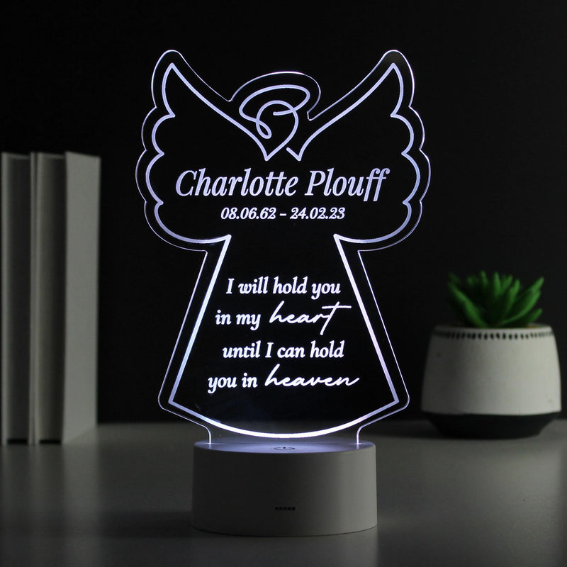 Personalised Angel Memorial Verse Colour Changing LED Light