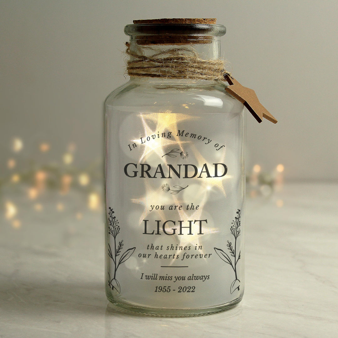 Personalised In Loving Memory LED Glass Jar – alternative view