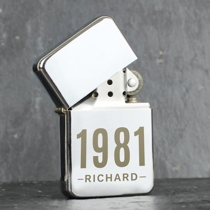 Personalised Date &amp; Name Lighter – alternative view