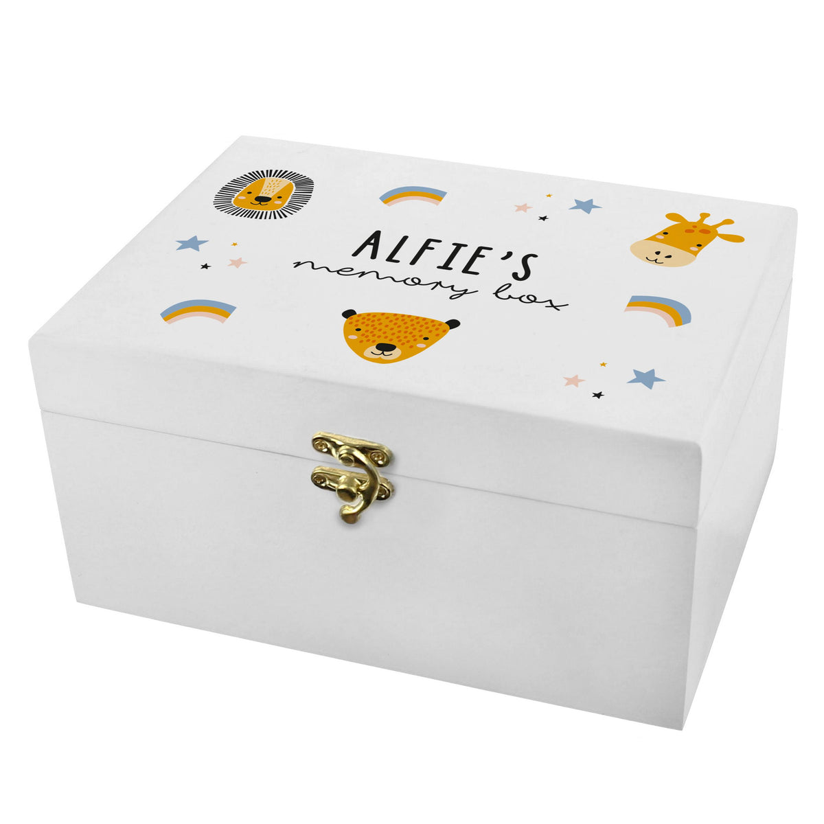 Personalised Zoo White Wooden Keepsake Box – alternative view