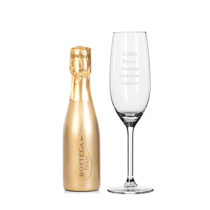 Personalised Flute &amp; Mini Gold Bottega Prosecco Set – alternative view