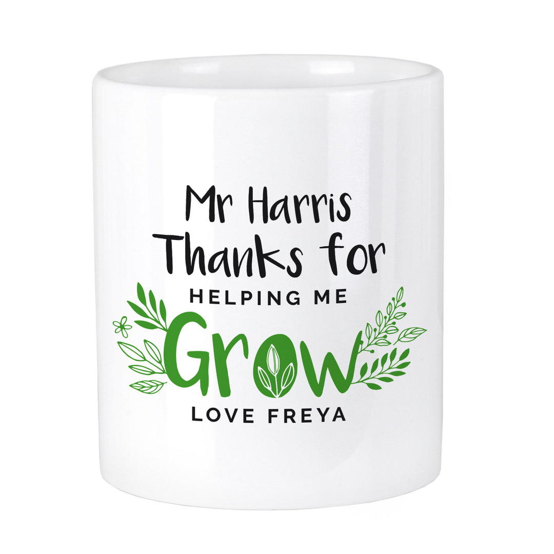 Personalised Thanks For Helping Me Grow Ceramic Storage Pot – alternative view