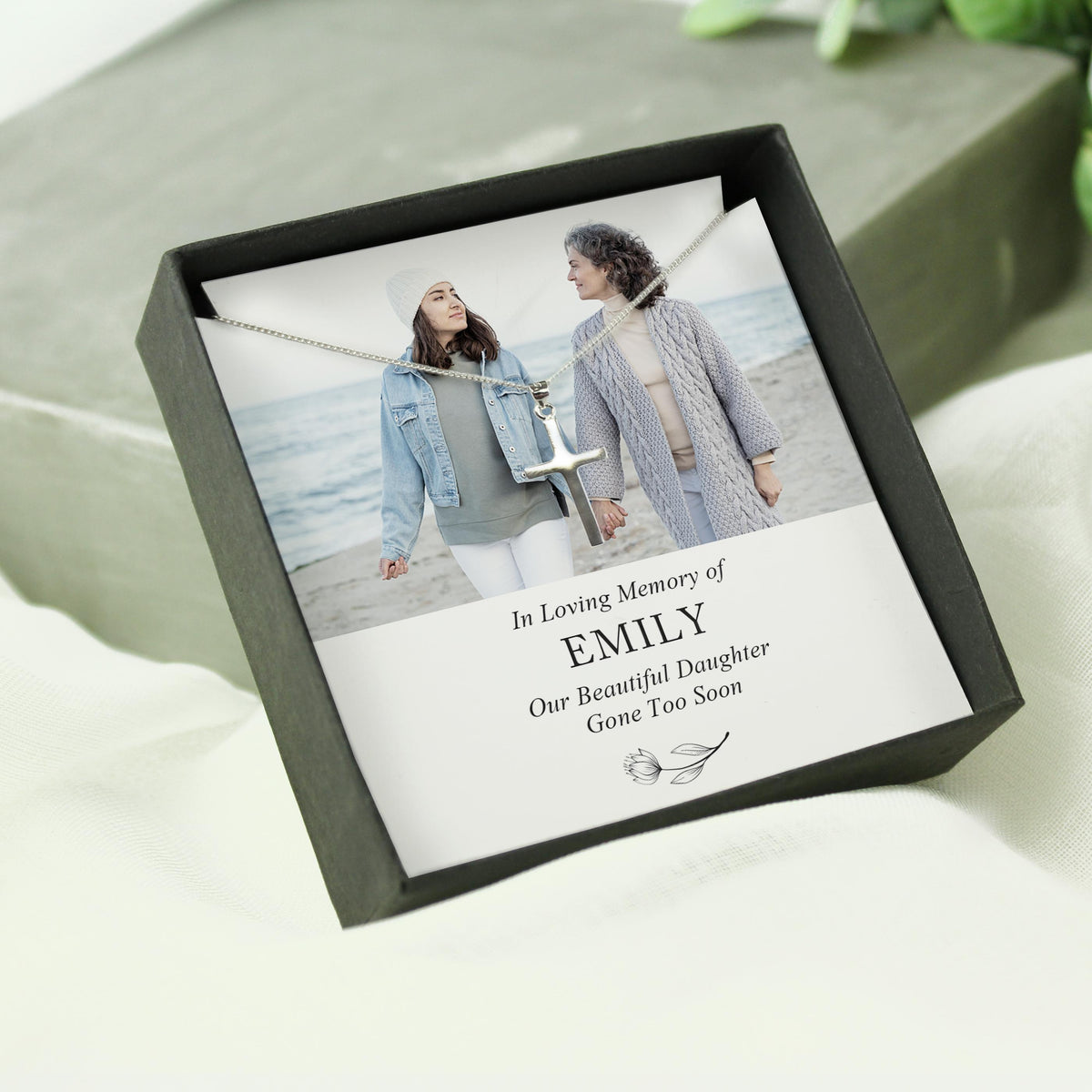 Personalised In Loving Memory Photo Upload Necklace and Box, The Personal Shop, personalised gifts