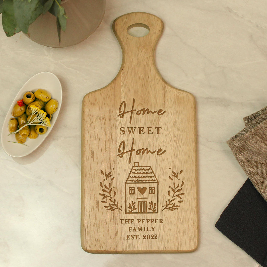 Personalised Home Sweet Home Wooden Choppign Board - alternative view