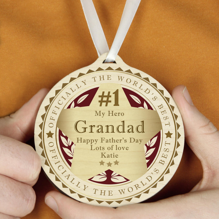 Personalised Number 1 Round Wooden Medal, The Personal Shop, personalised gifts