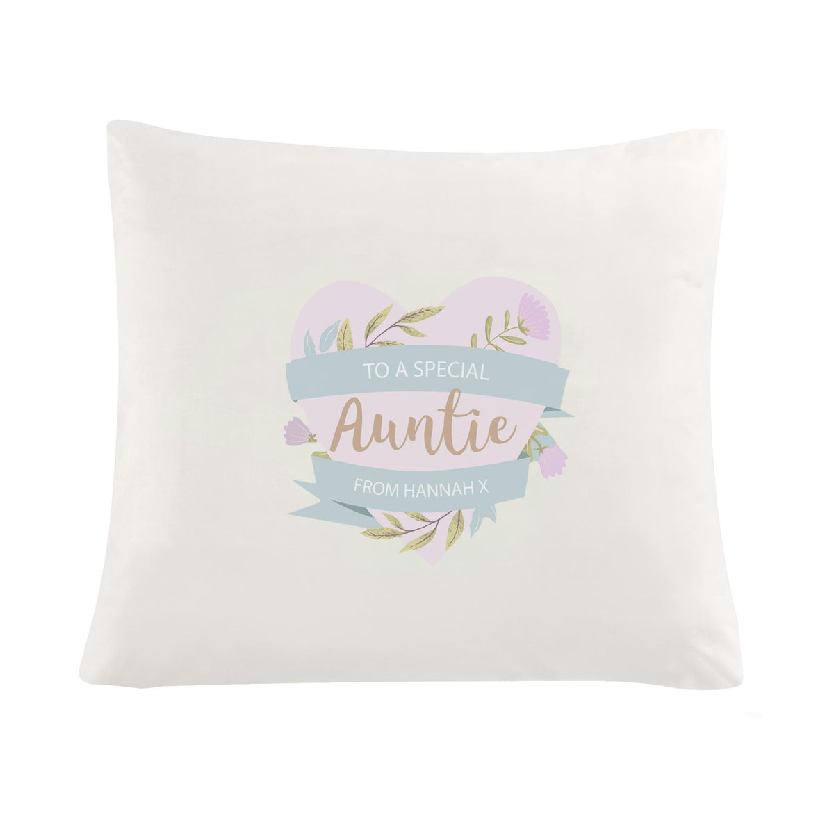 Personalised Floral Heart Mothers Day Cream Cushion – alternative view