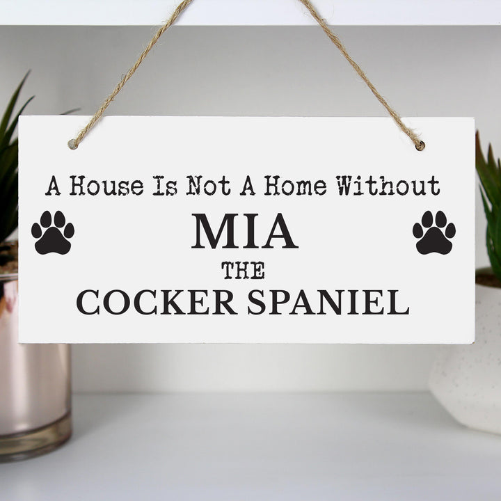 Personalised Paw Print Dog Breed Wooden Sign – alternative view