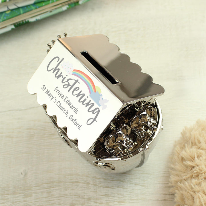 Personalised Christening Noahs Ark Money Box – alternative view