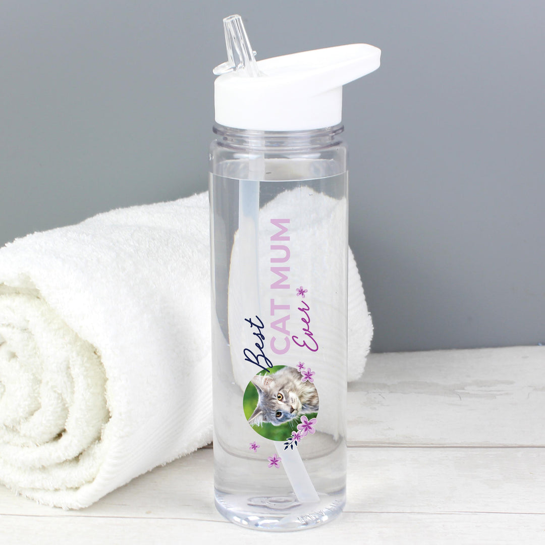Personalised Floral Best Ever Photo Upload Water Bottle – alternative view