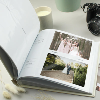 Personalised Gold Heart Couples Square Photo Album