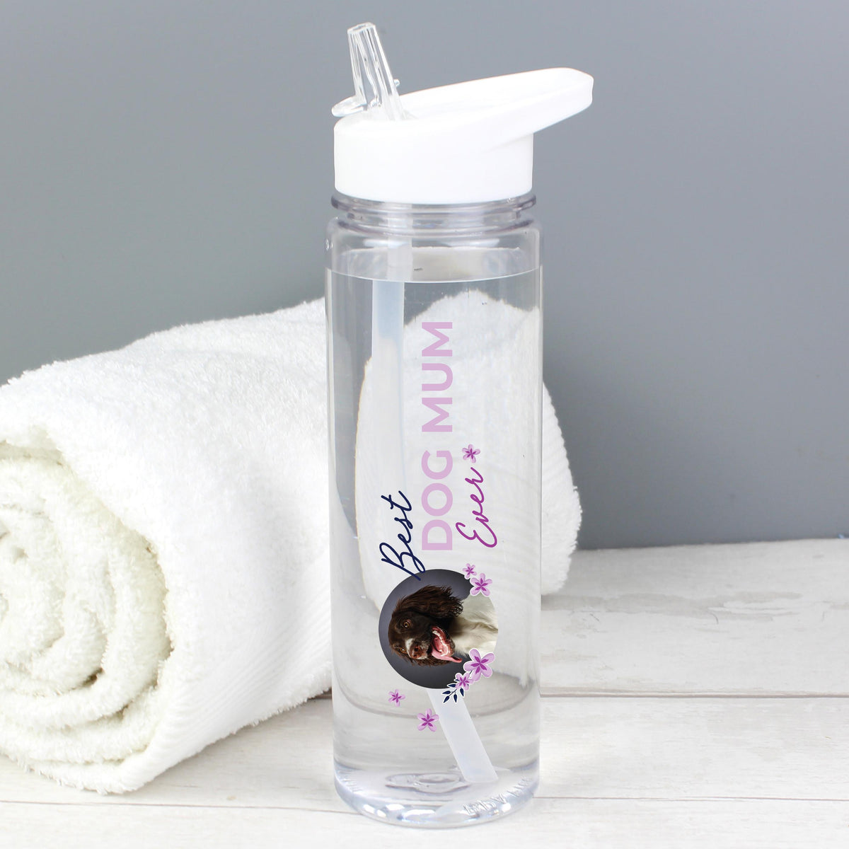 Personalised Floral Best Ever Photo Upload Water Bottle – alternative view