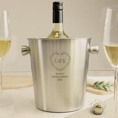 Personalised Botanical Stainless Steel Ice Bucket