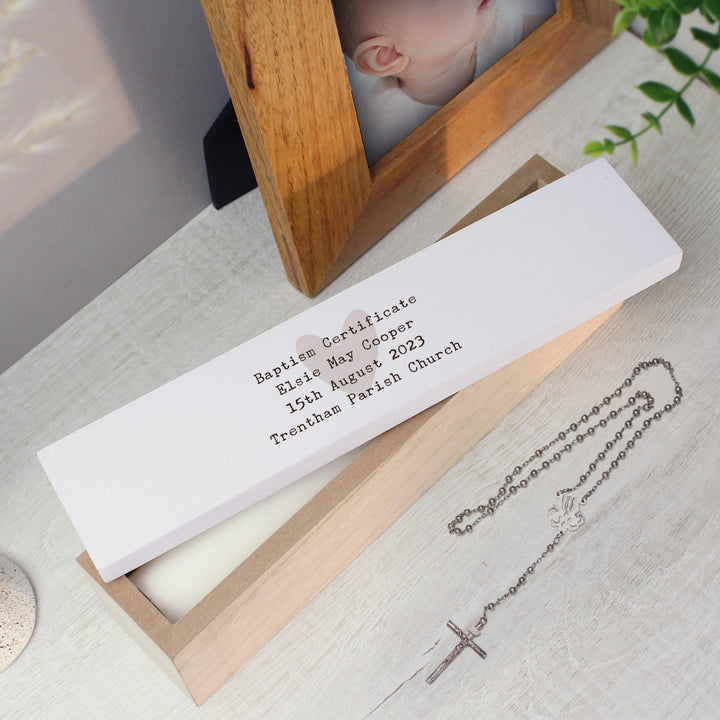 Personalised Free Text Wooden Certificate Holder – alternative view