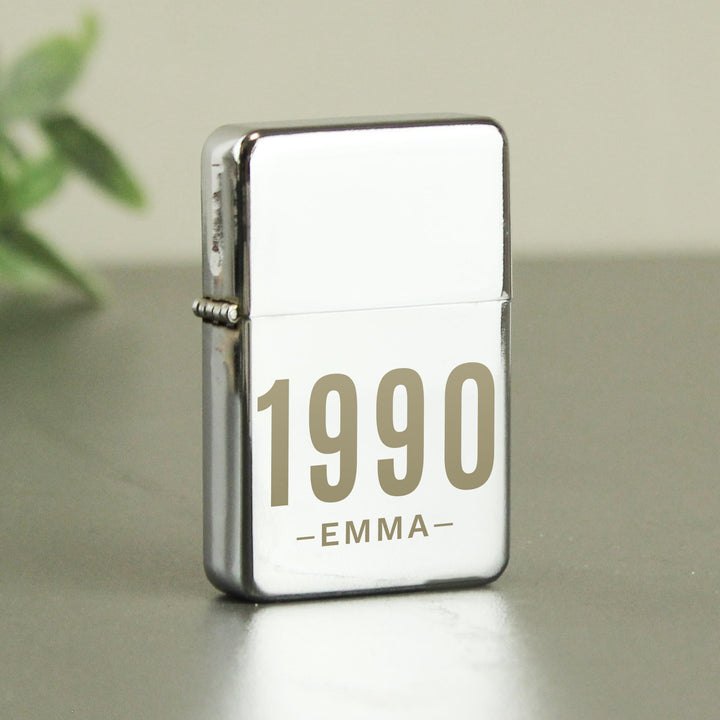 Personalised Date &amp; Name Lighter – alternative view