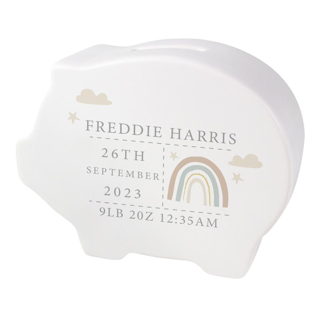 Personalised Rainbow Piggy Bank – alternative view