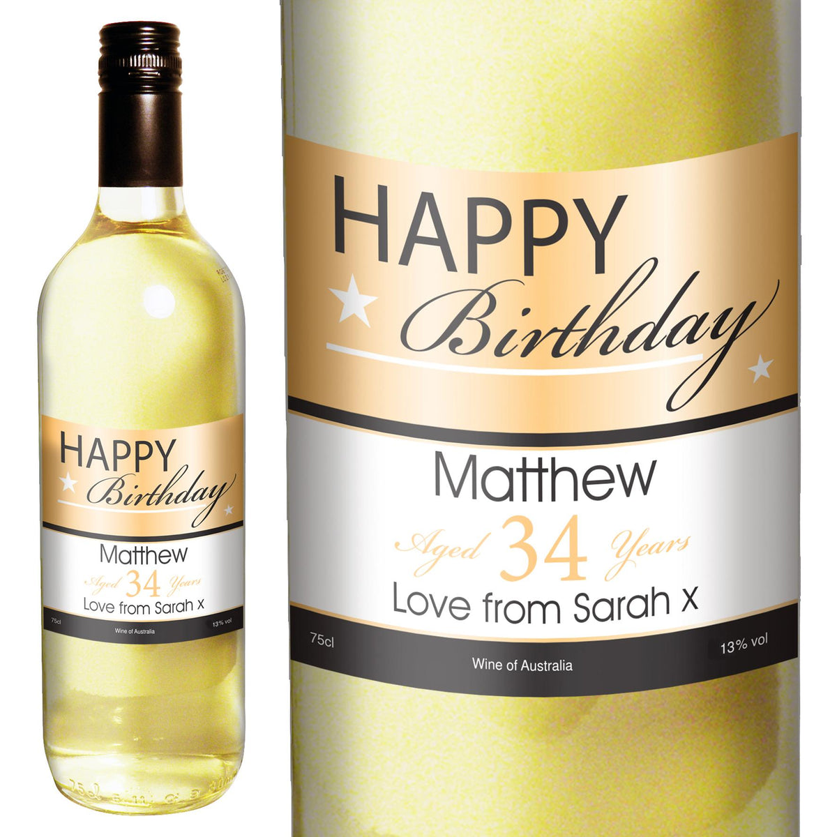 Personalised Happy Birthday White Wine, The Personal Shop, personalised gifts