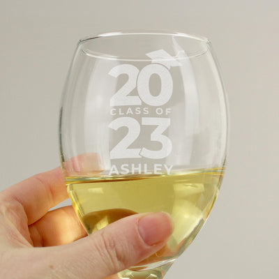 Personalised Class of Graduation Wine Glass