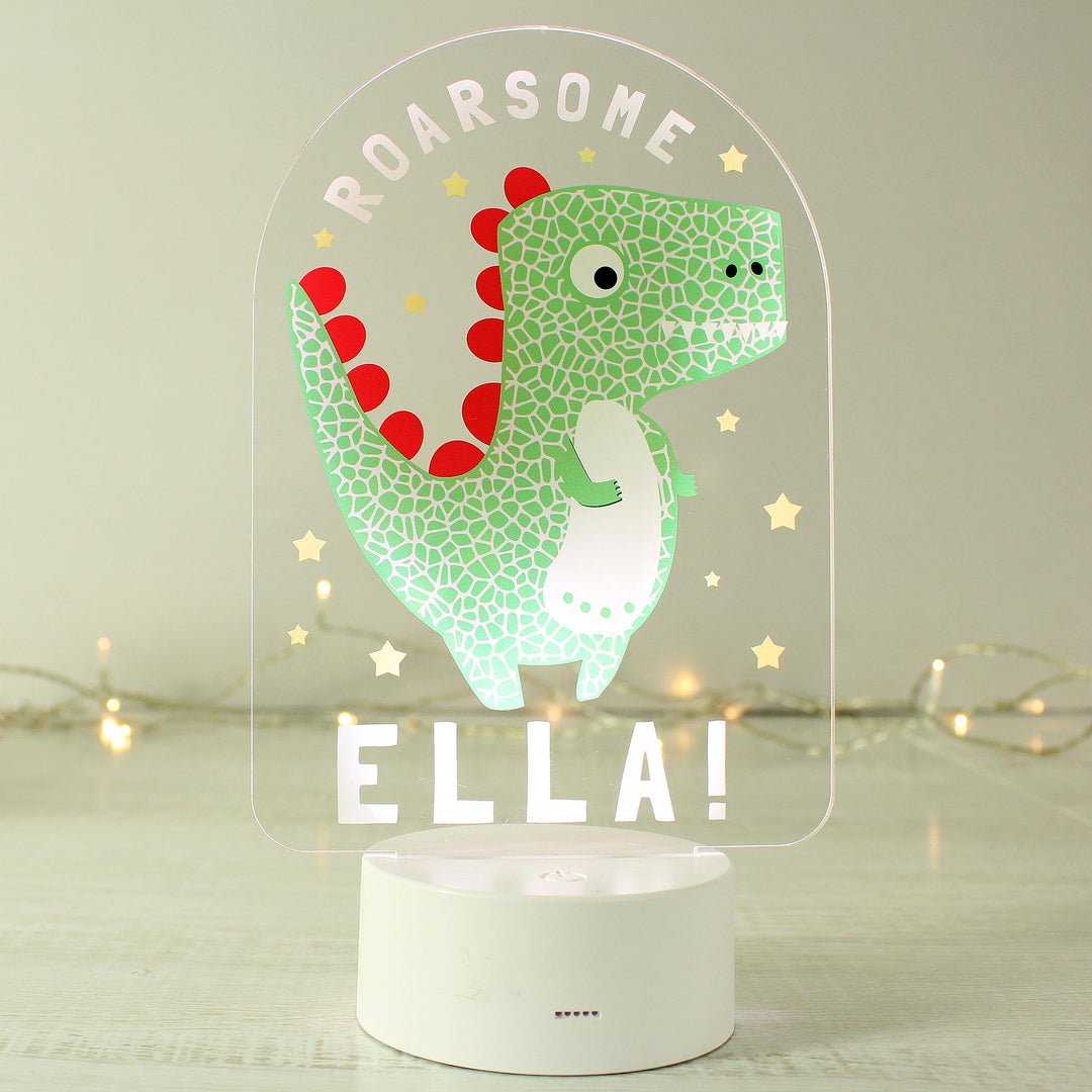 Personalised Roarsome Dinosaur LED Colour Changing Night Light – alternative view