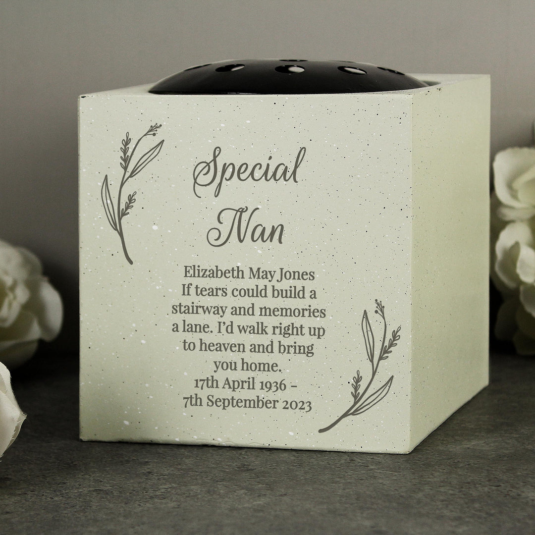 Personalised Botanical Memorial Vase, The Personal Shop, personalised gifts