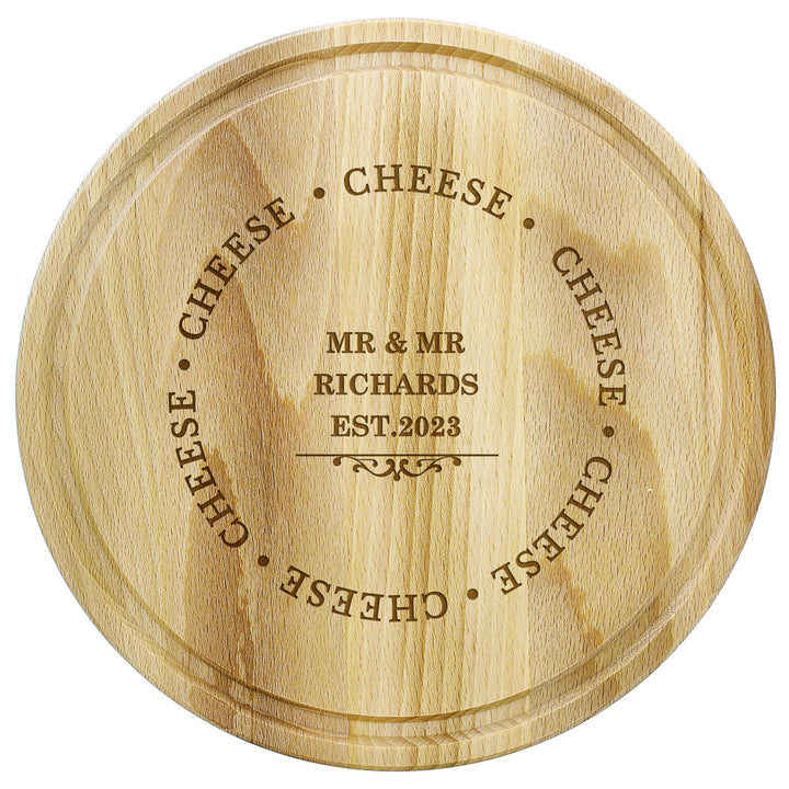 Personalised Cheese Round Chopping Board – alternative view