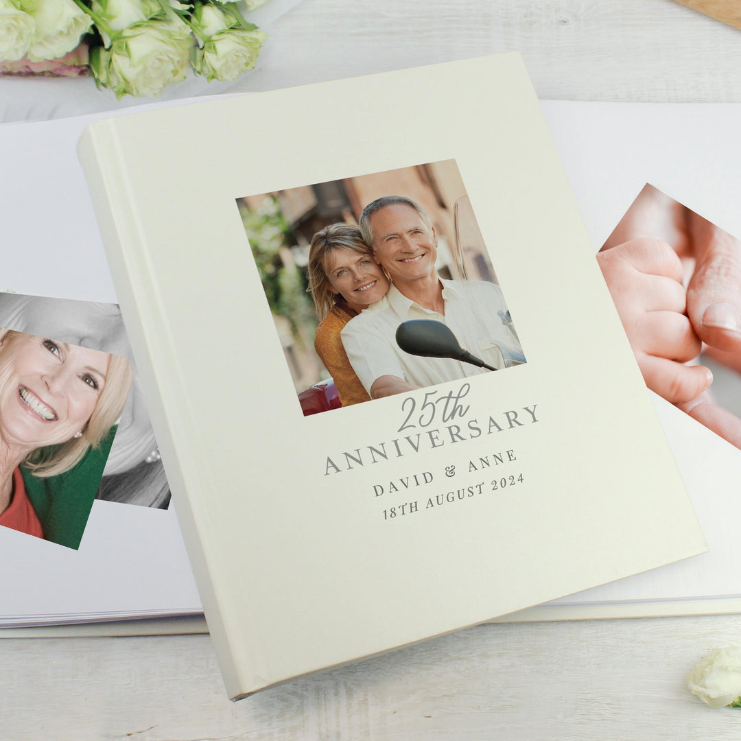 Personalised Photo Upload 25th Anniversary Traditional Photo Album, The Personal Shop, personalised gifts
