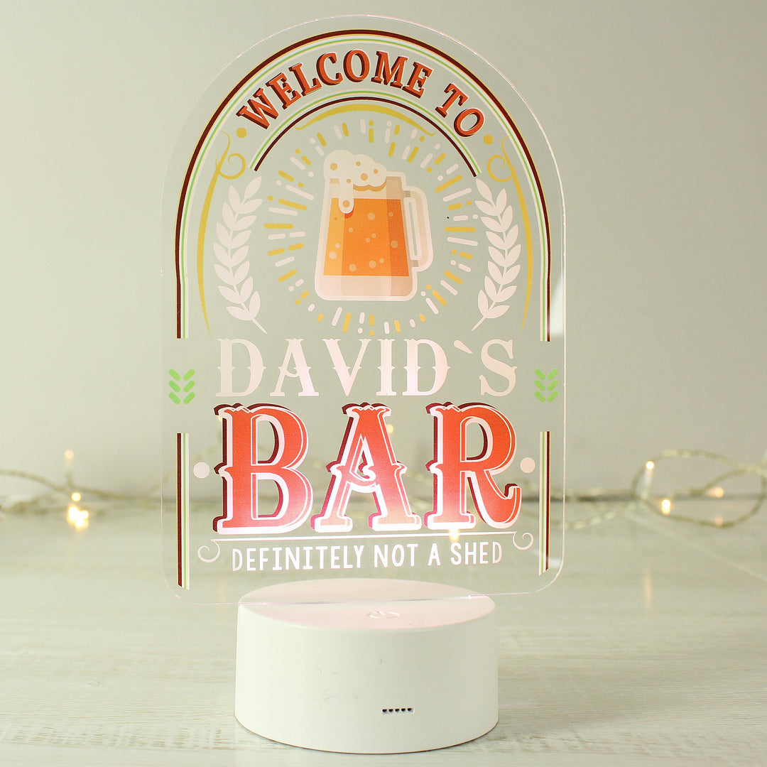 Personalised Welcome To... Bar LED Colour Changing Night Light – alternative view