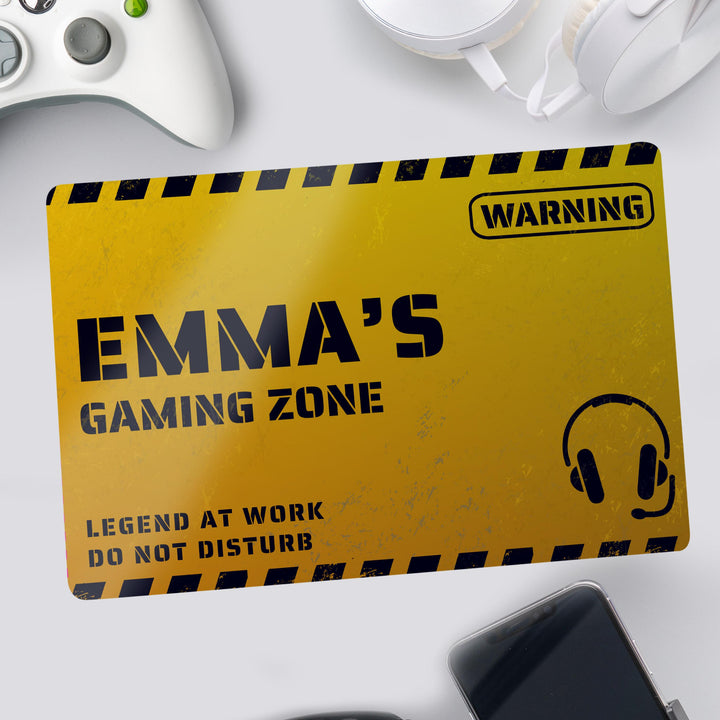 Personalised Gaming Zone Metal Sign – alternative view